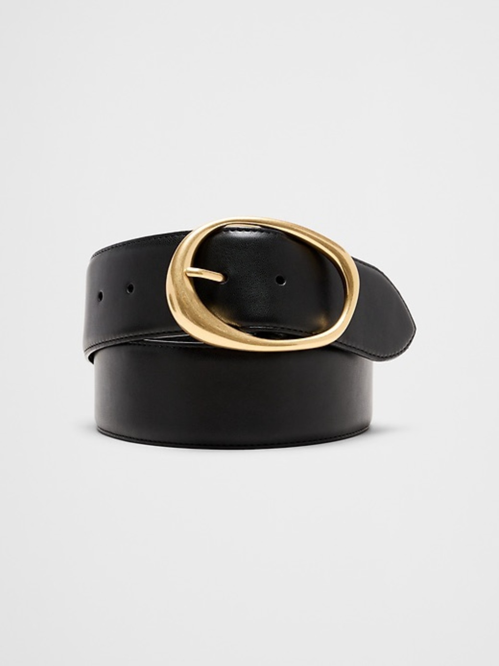 Banana Republic Black VEGAN LEATHER ORGANIC BUCKLE WIDE BELT